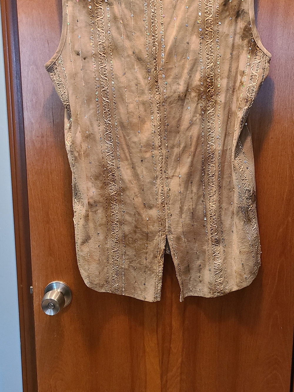 Dress Barn Tan Embellished Sleeveless Tunic